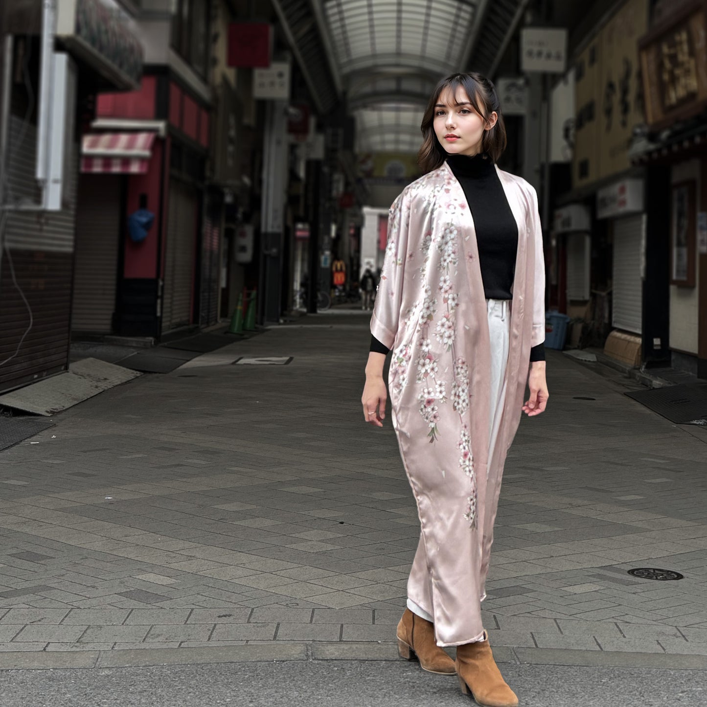 Premiere Silk Kimono - Sakura Pink