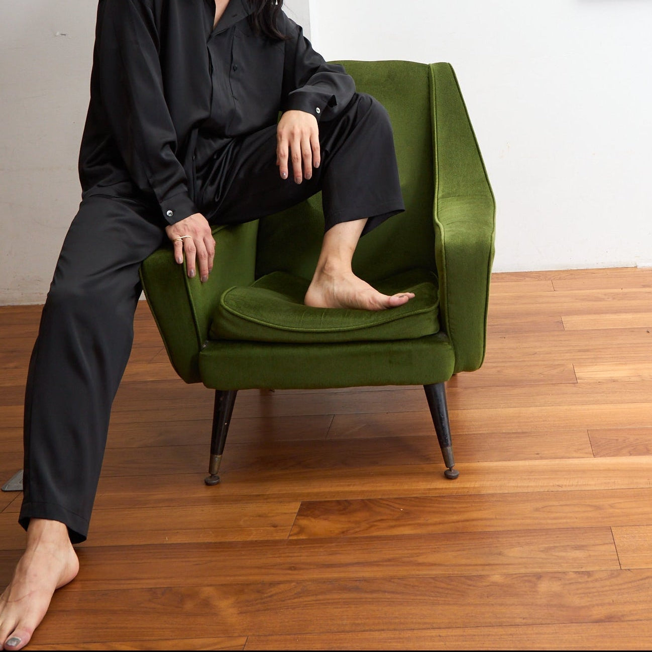 Solid-Dyed Silk Trousers