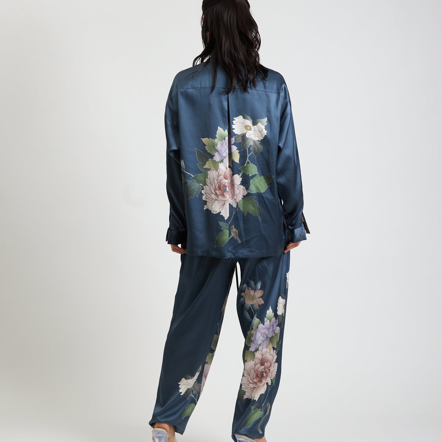 Kimono-Inspired Silk Trousers