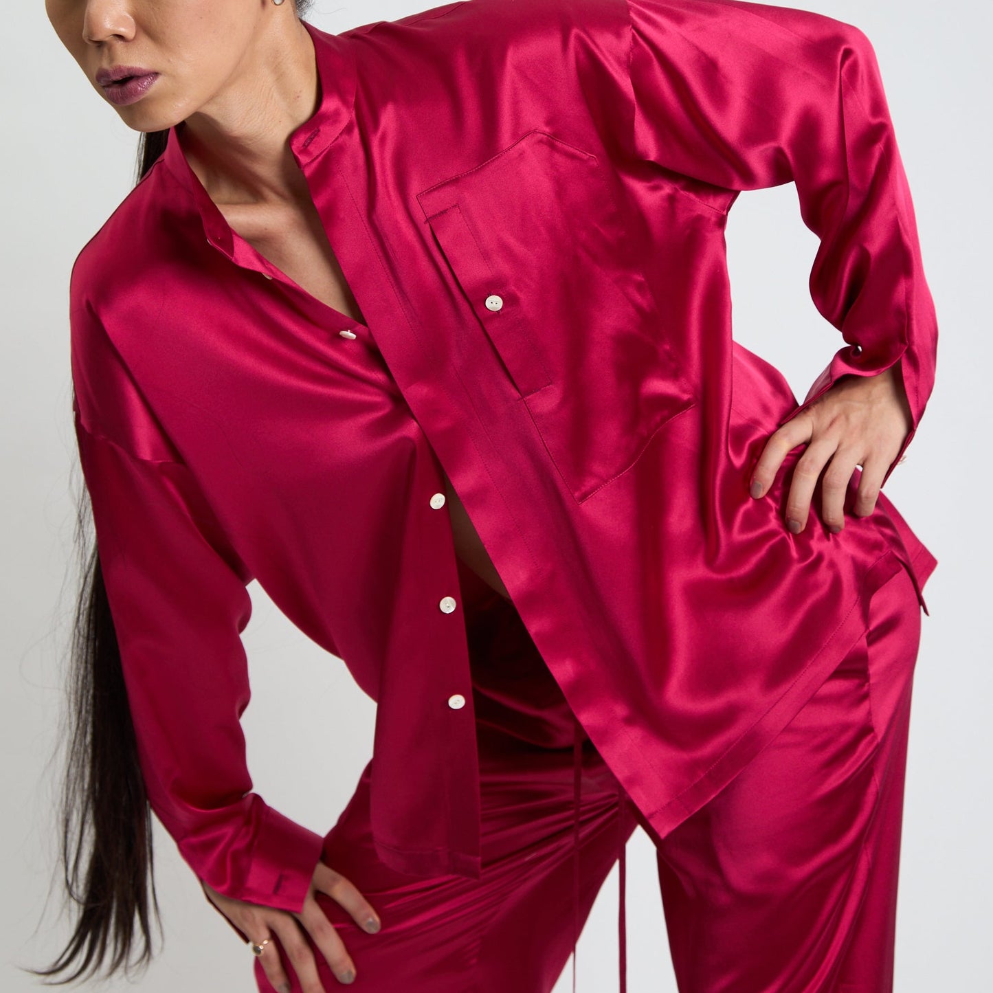 Solid-Dyed Silk Shirt