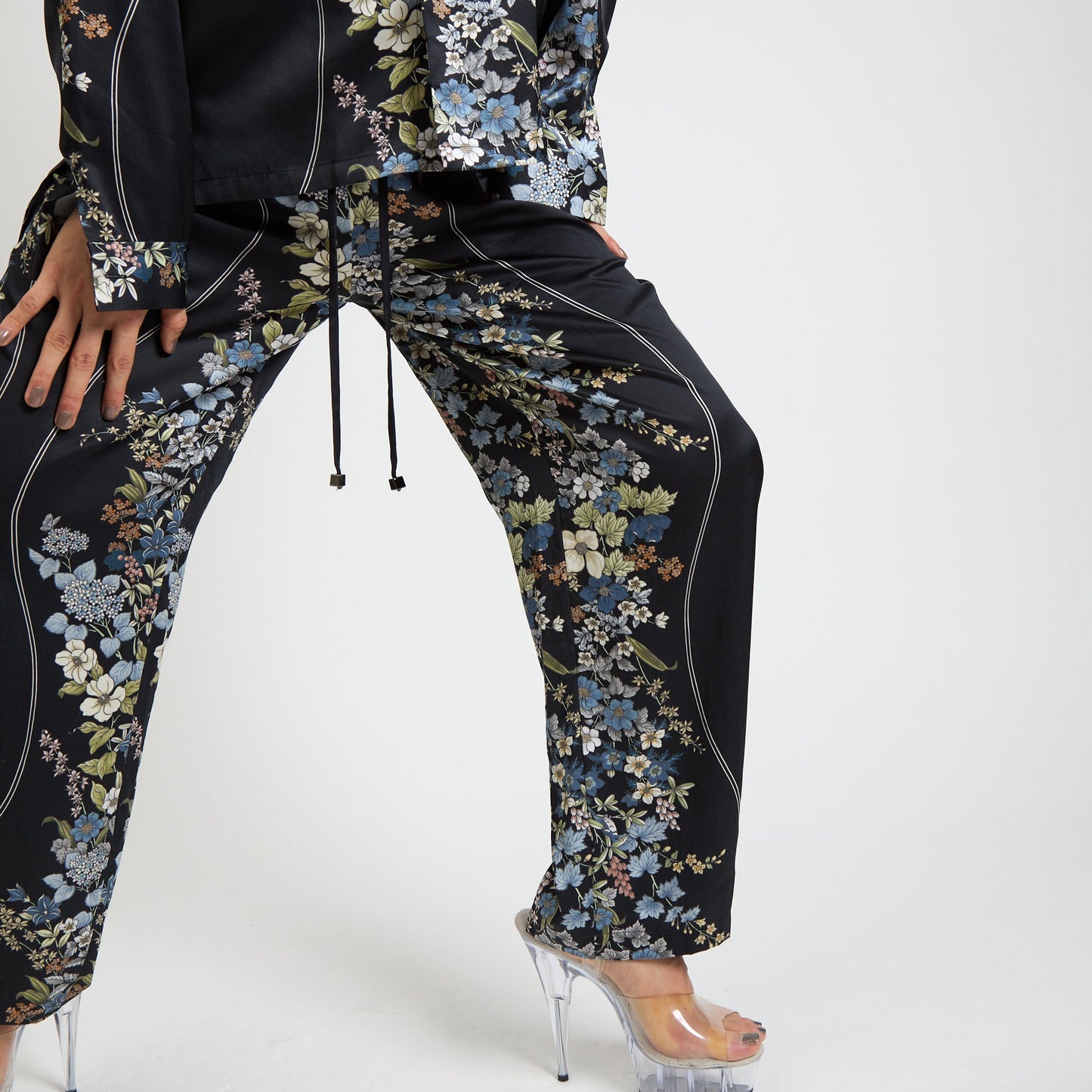 Kimono-Inspired Silk Trousers