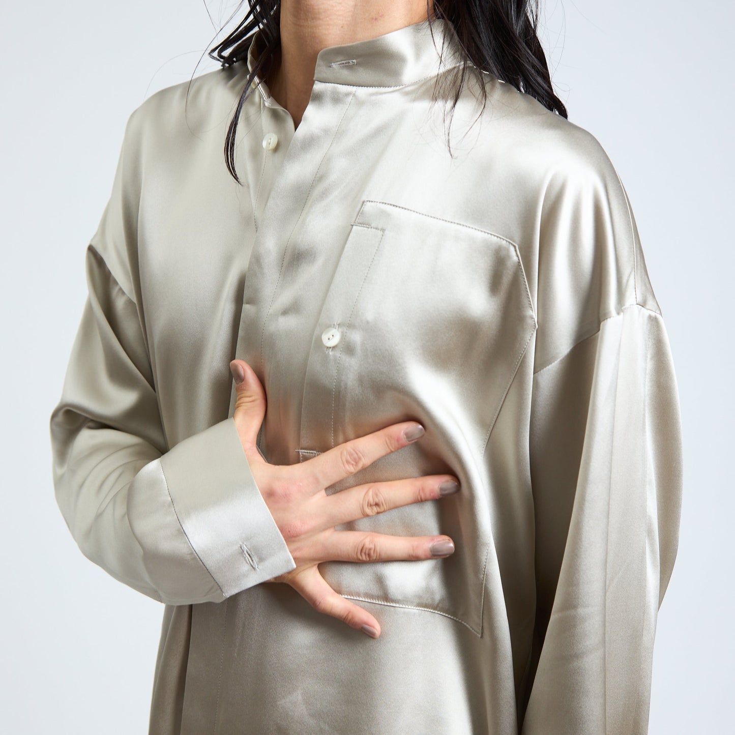 Solid-Dyed Silk Shirt