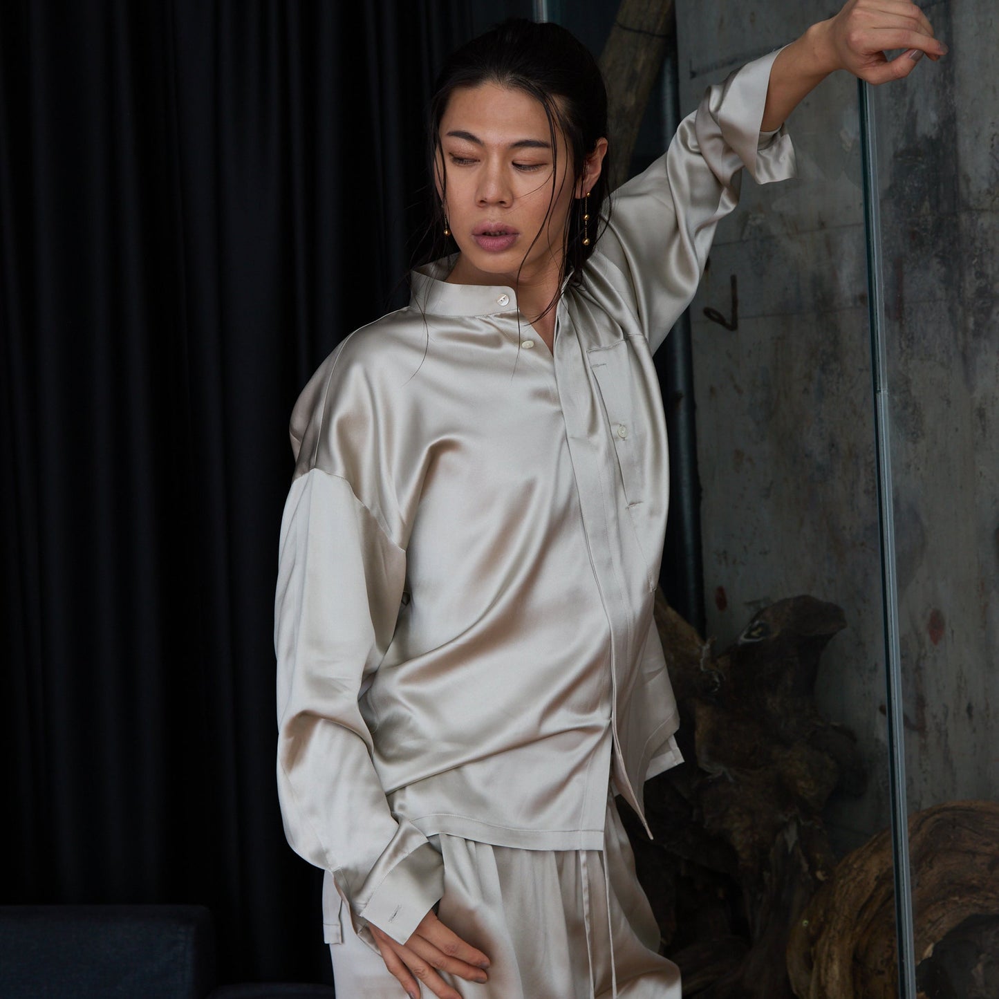 Solid-Dyed Silk Shirt